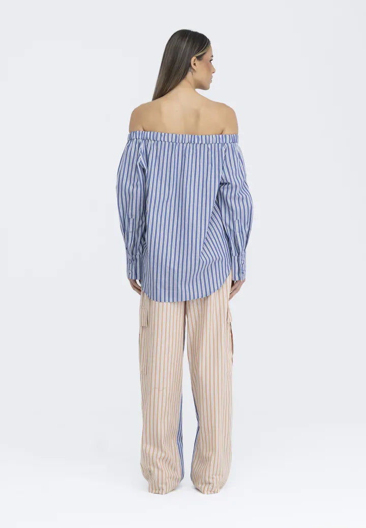 Blusa Helô listra azul