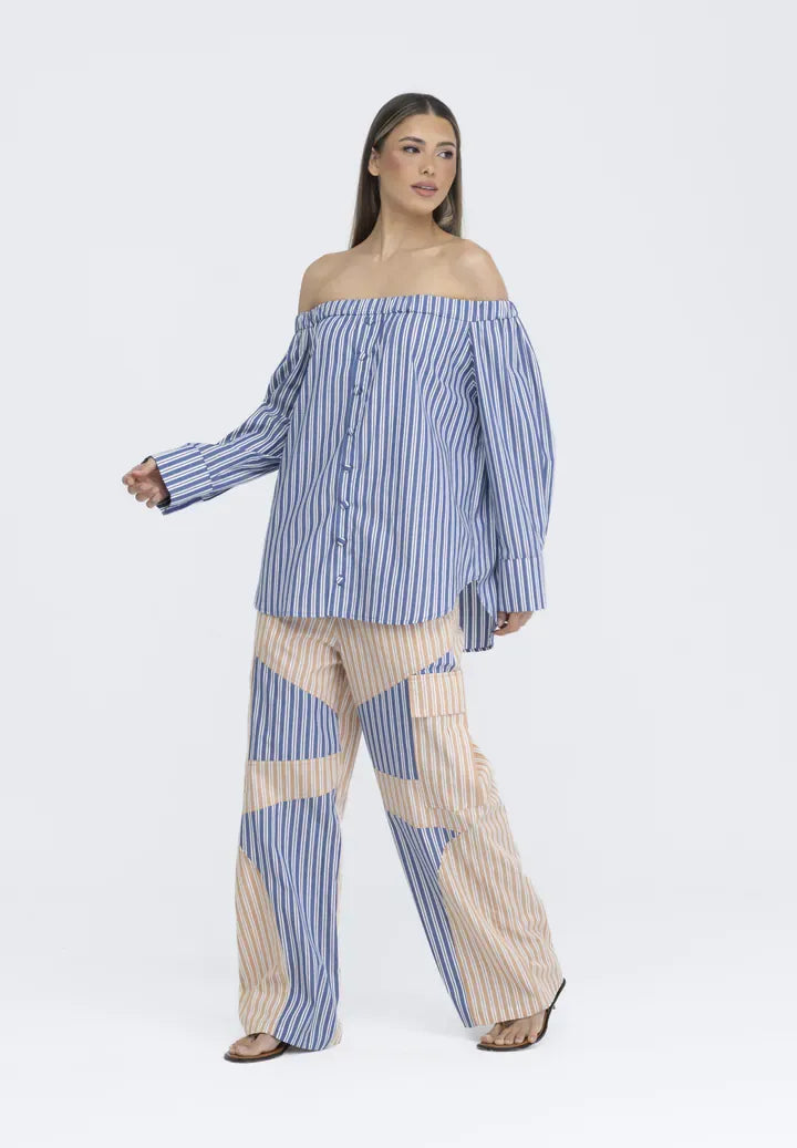 Blusa Helô listra azul