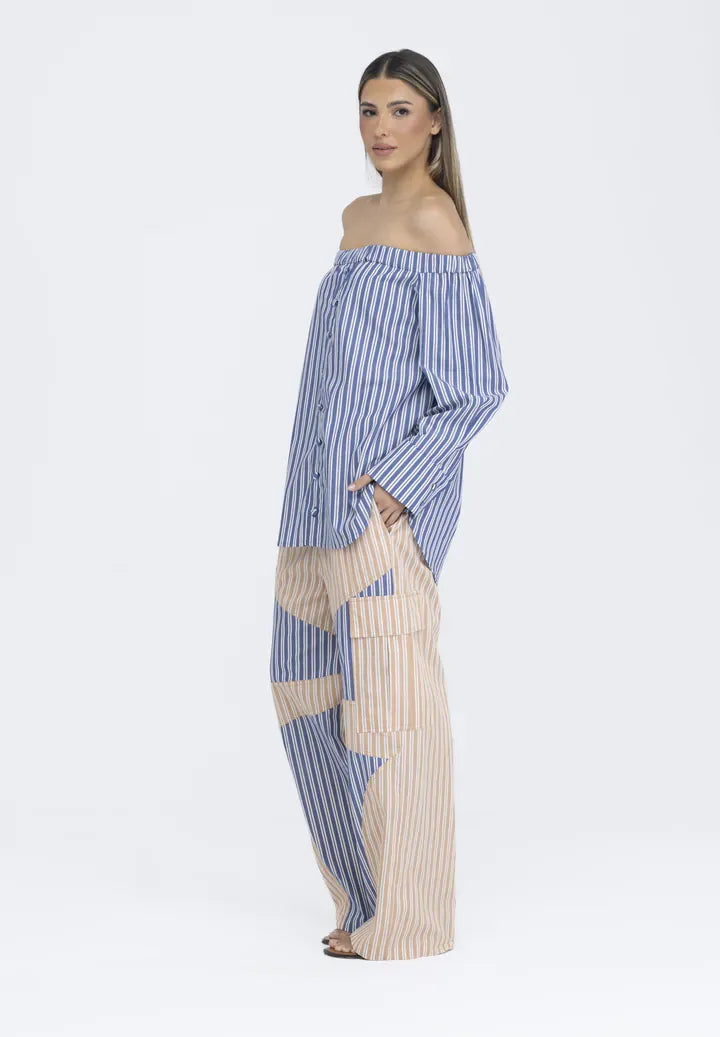 Blusa Helô listra azul