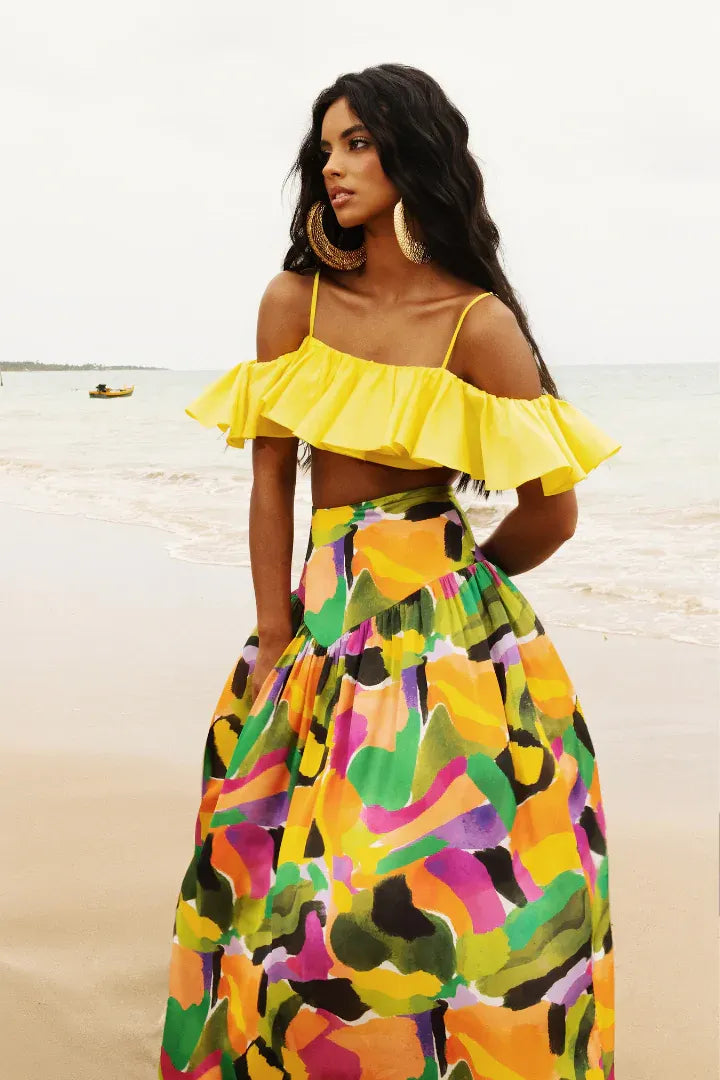 Cropped aurora amarelo