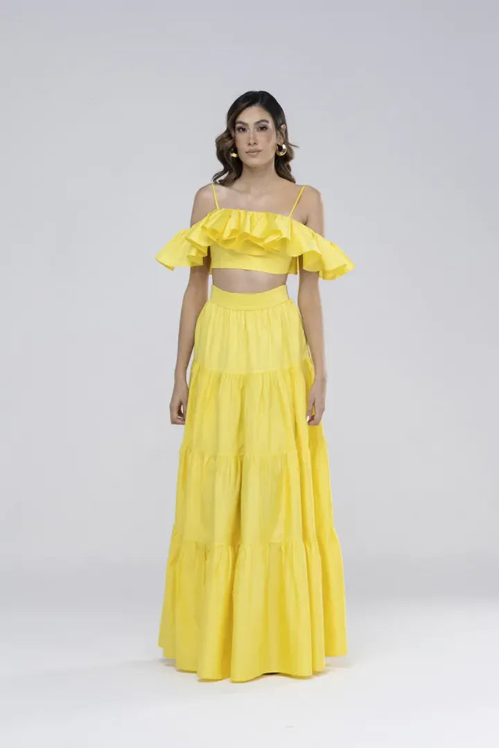 Cropped aurora amarelo