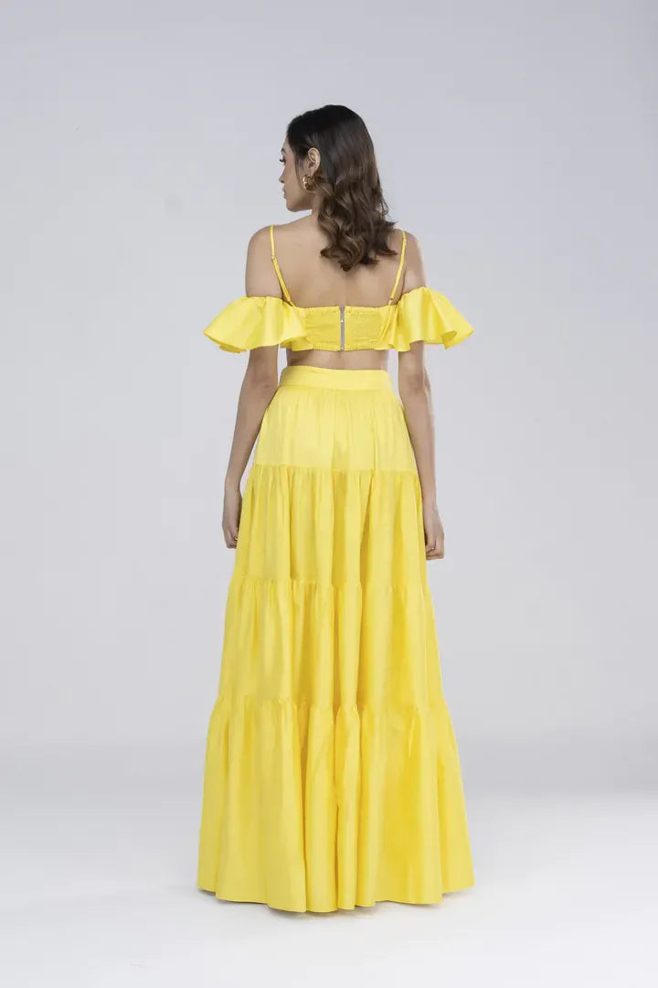 Cropped aurora amarelo